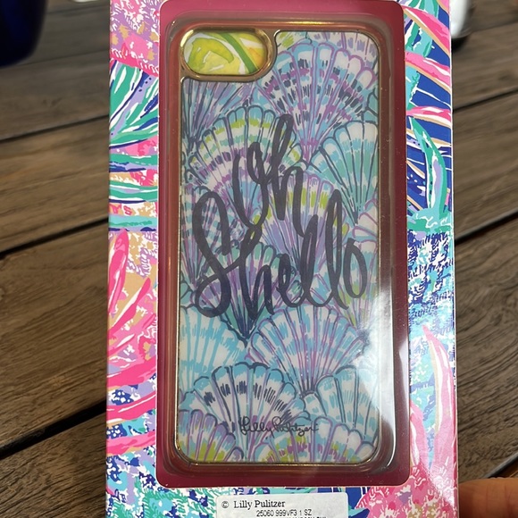 LILLY PULITZER iPHONE 7 COVER MAKE EVERY HOUR HAPPY HOUR OH SHELLO EDITION - Picture 4 of 5